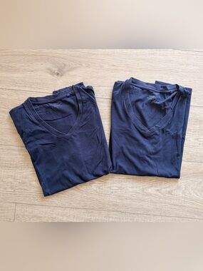 CALIDA Premium Quality Navy 100% Cotton V-Neck T-Shirts Men’s S - Bundle